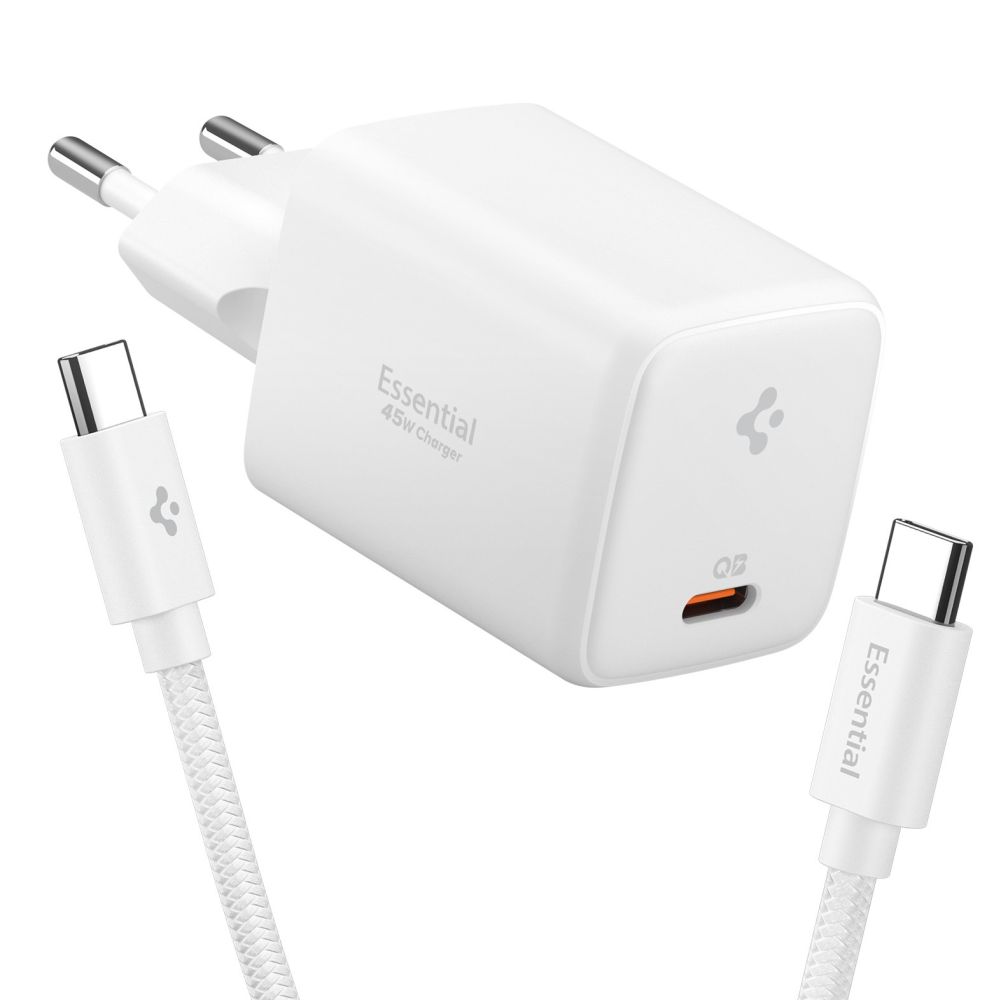 Spigen EE451EU Essential USB-C 45W seinälaturi - valkoinen