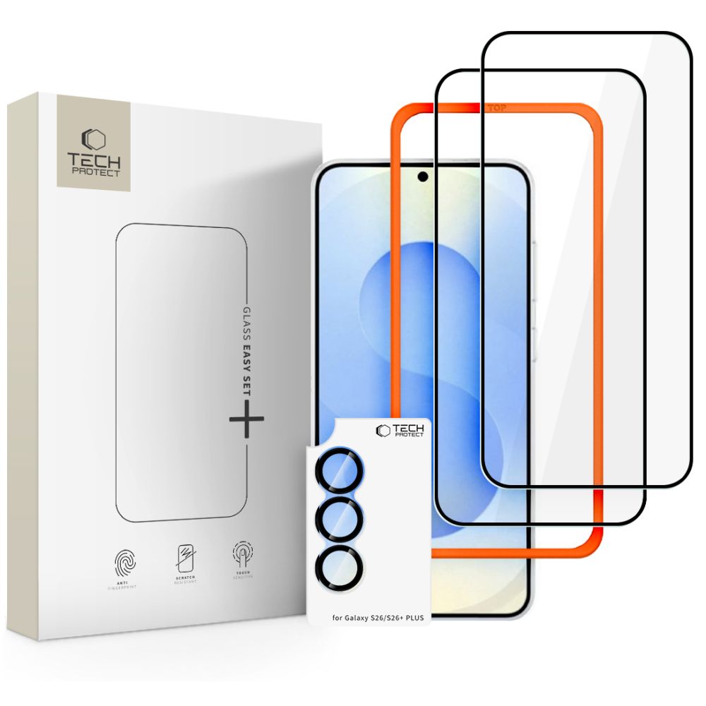 Tech-Protect Easy Set+ 3 kpl panssarilasi Samsung Galaxy S26:lle - musta
