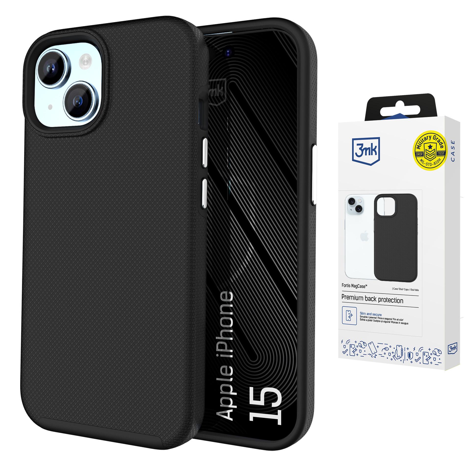 3mk Fortis MagCase for iPhone 15 - black
