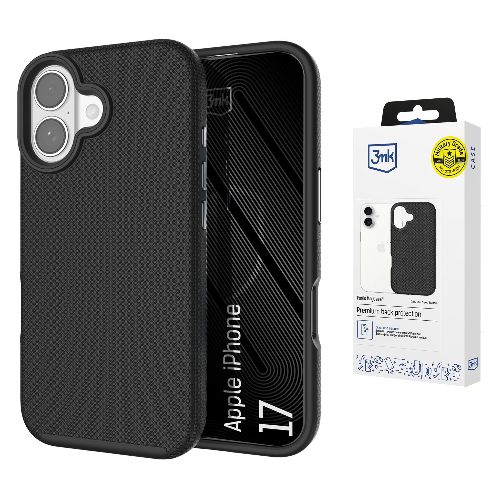 3mk Fortis MagCase -suojakuori iPhone 17:lle - musta