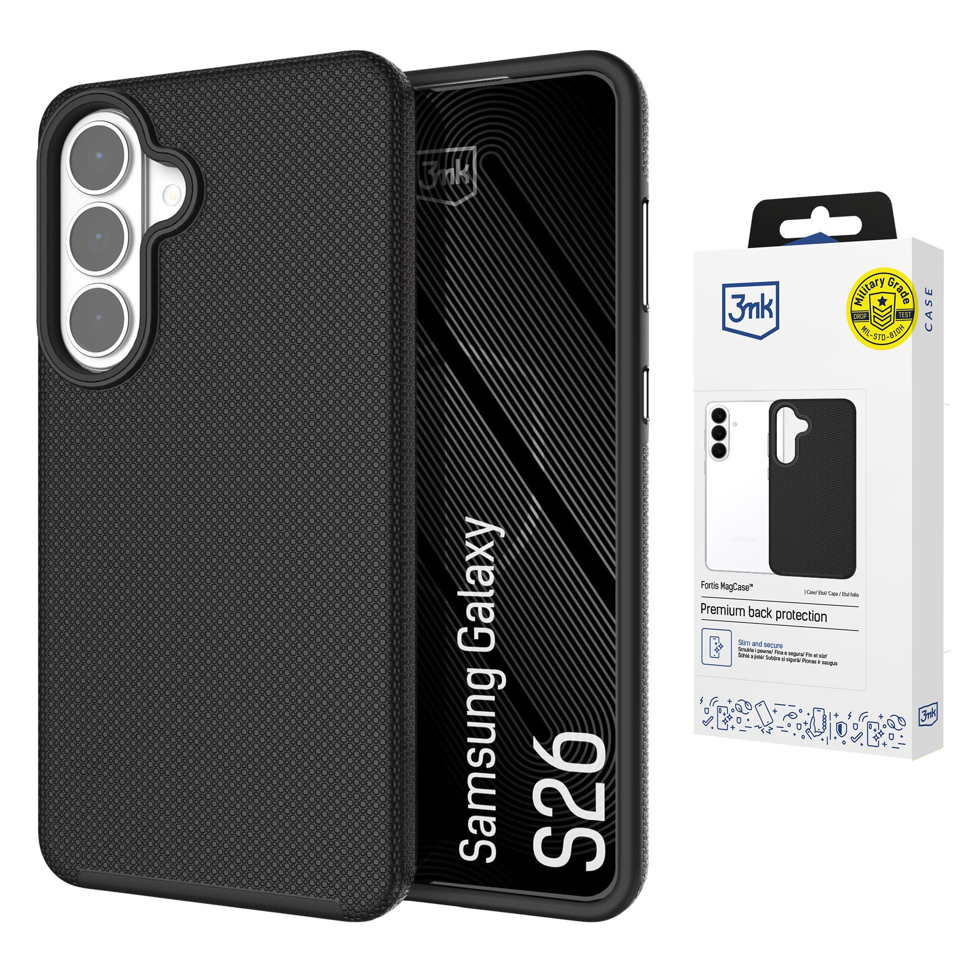 3mk Fortis MagCase -suojakuori Samsung Galaxy S26:lle - musta