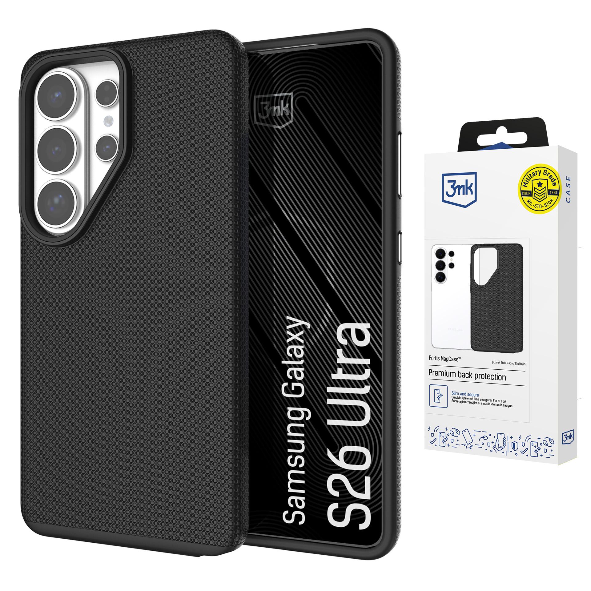 3mk Fortis MagCase -suojakuori Samsung Galaxy S26 Ultra:lle - musta