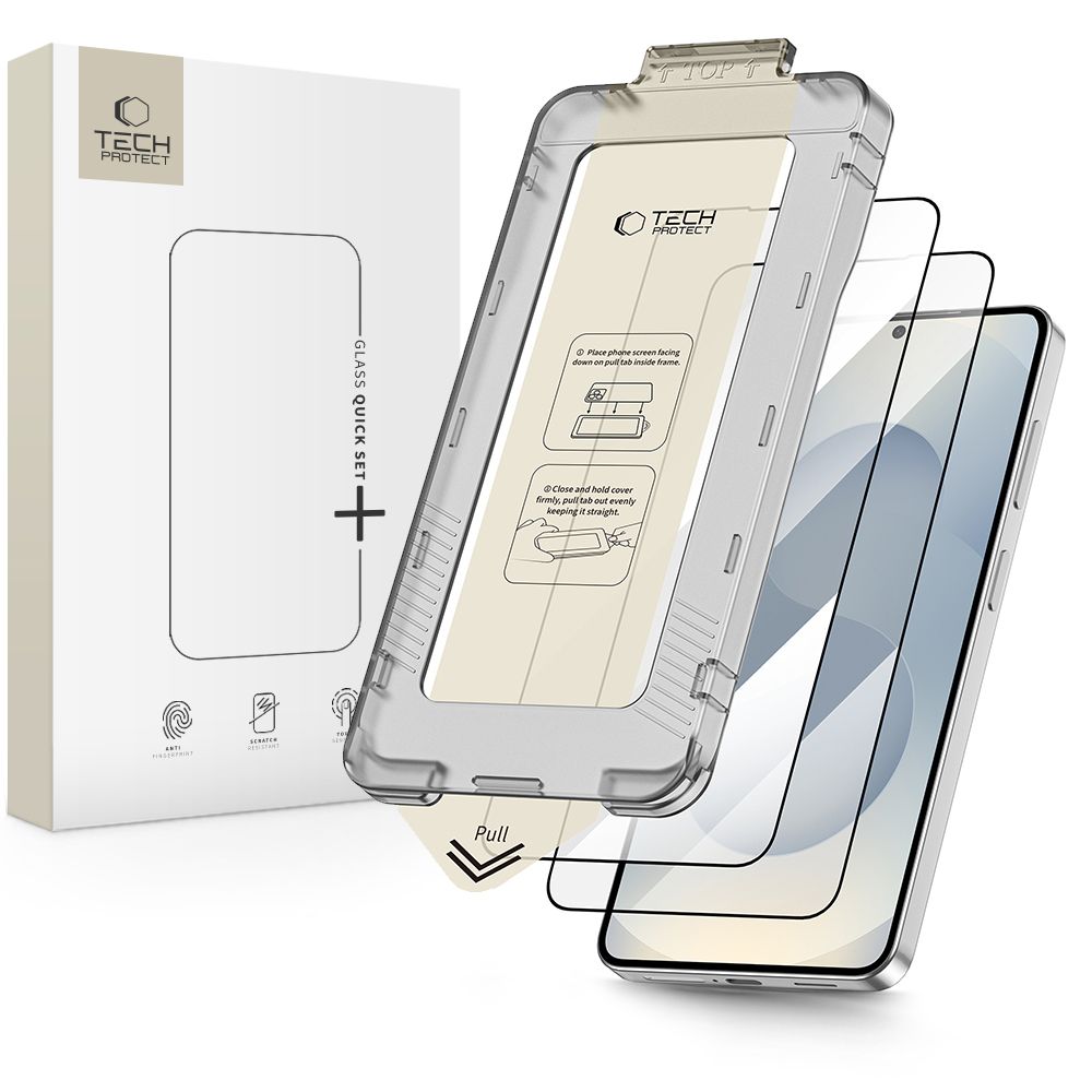 Tech-Protect Quick Set+ panssarilasi Samsung Galaxy S26+:lle 2 kpl, musta
