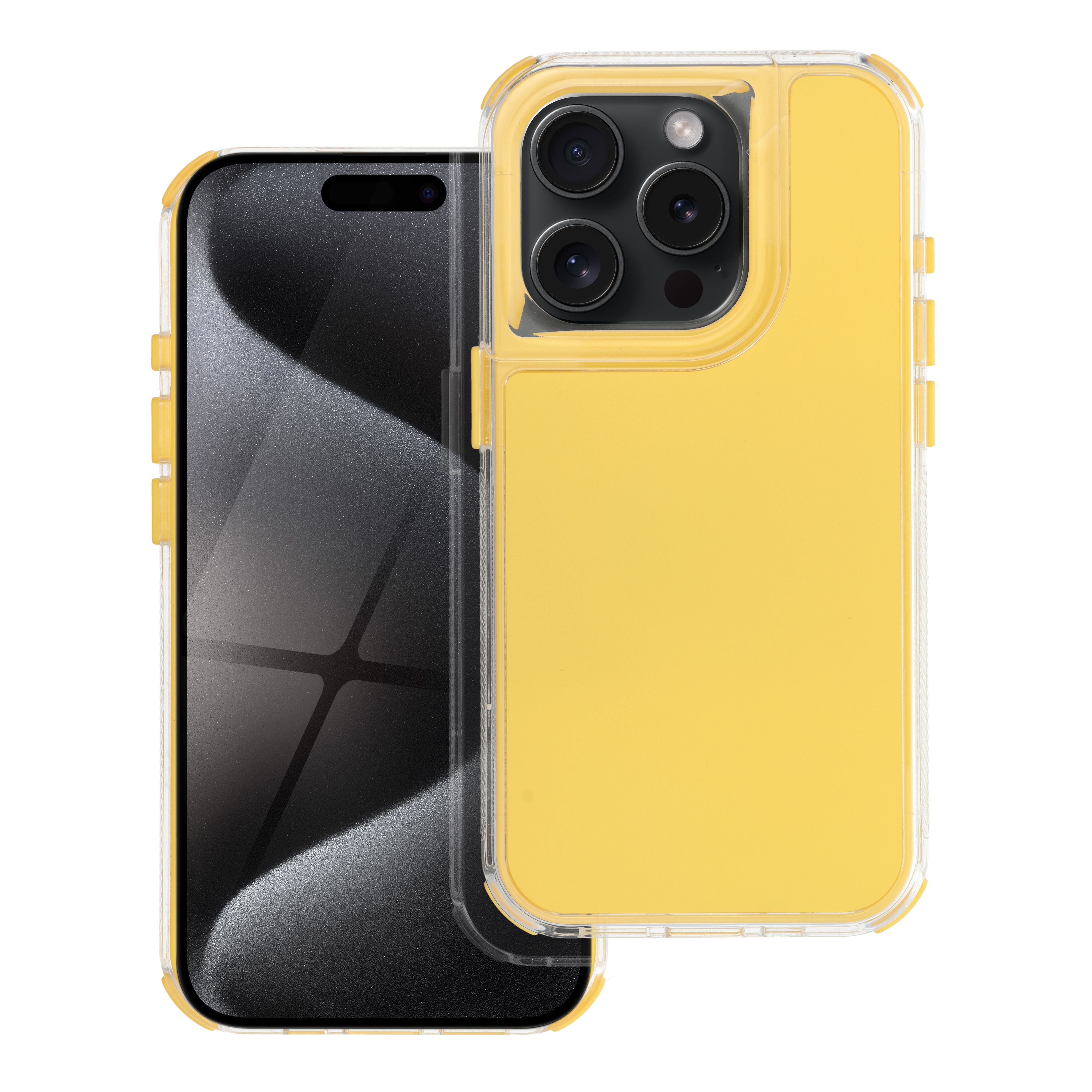 Suojakuori iPhone 15 PRO:lle Matrix keltainen