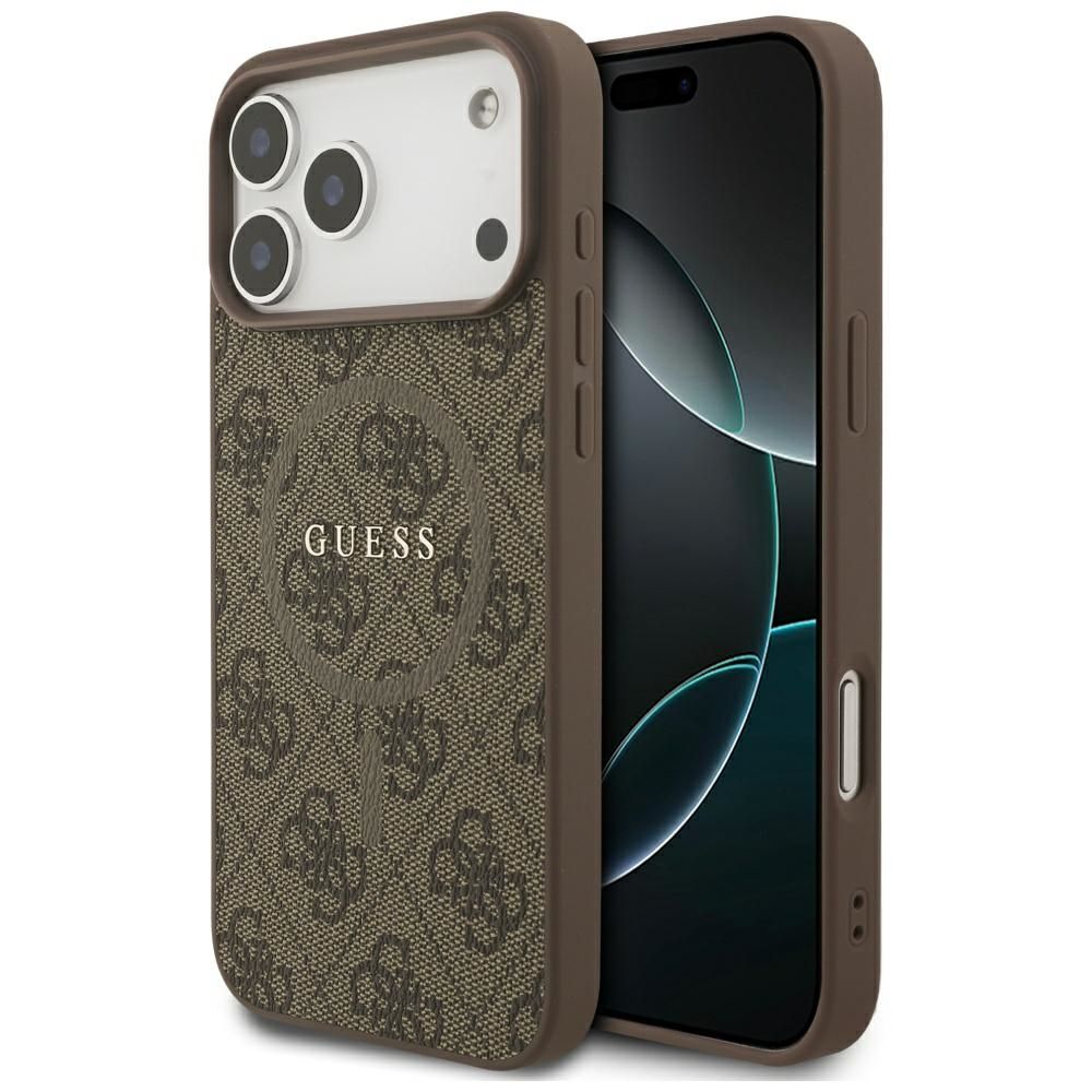 Guess 4G Ring Classic Logo MagSafe suojakuori iPhone 17 Pro Max:lle - ruskea