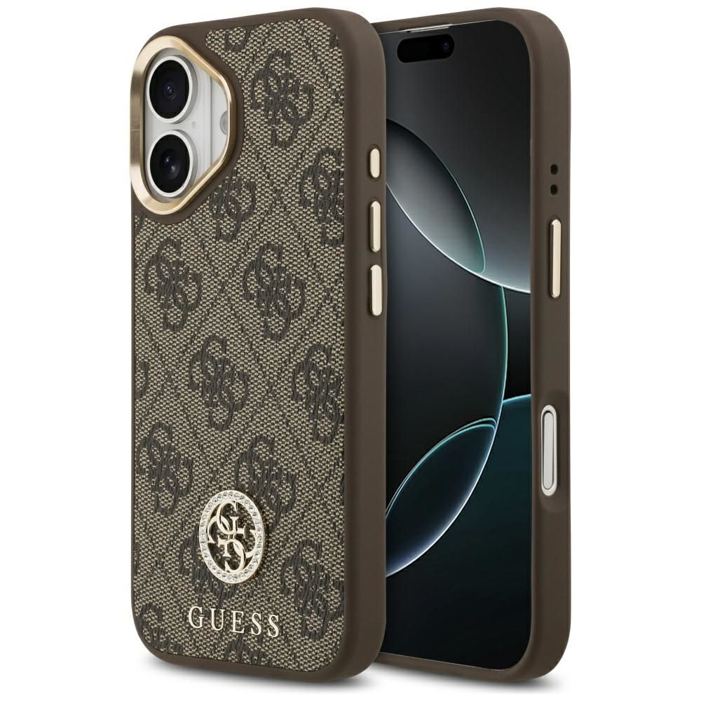 GUESS Suojakuori IPHONE 17 MagSafe GUHMP17SP4GRMDEW (PU W/ 4G Strass Logo) ruskea