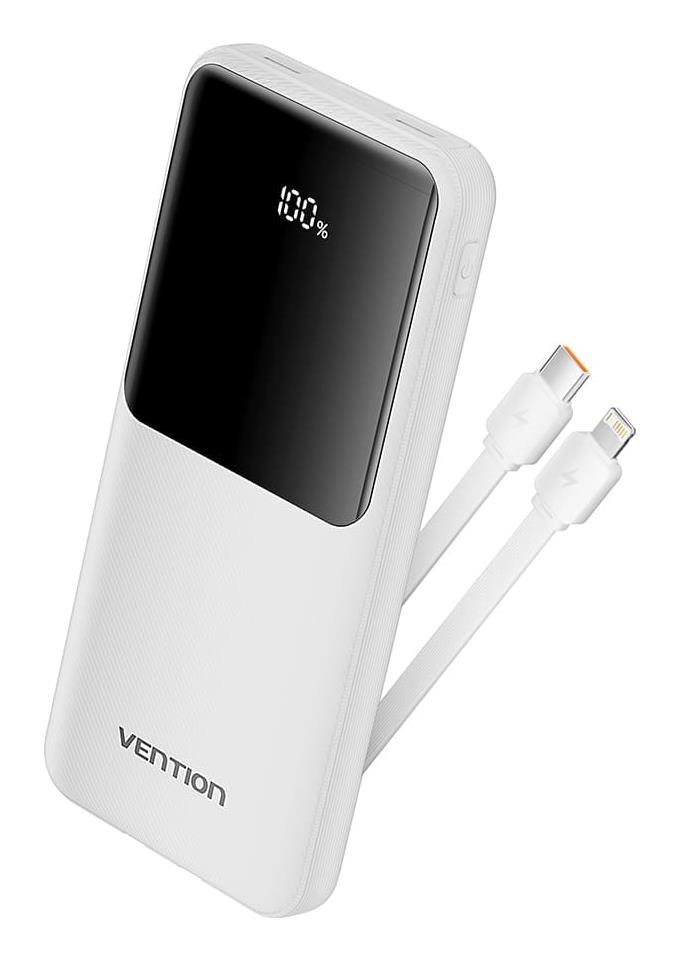 Varavirtalähde USB 10000mAh 22,5W valkoinen FHOW0 Vention