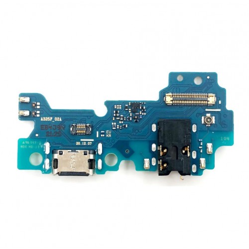 Latausliitin yhteensopiva Samsung A325F A32 4G:n kanssa flex-kaapelilla / hopea OEM