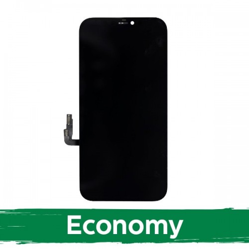 LCD-näyttö iPhone 12:lle / 12 Pro musta (HARD OLED / Economy)