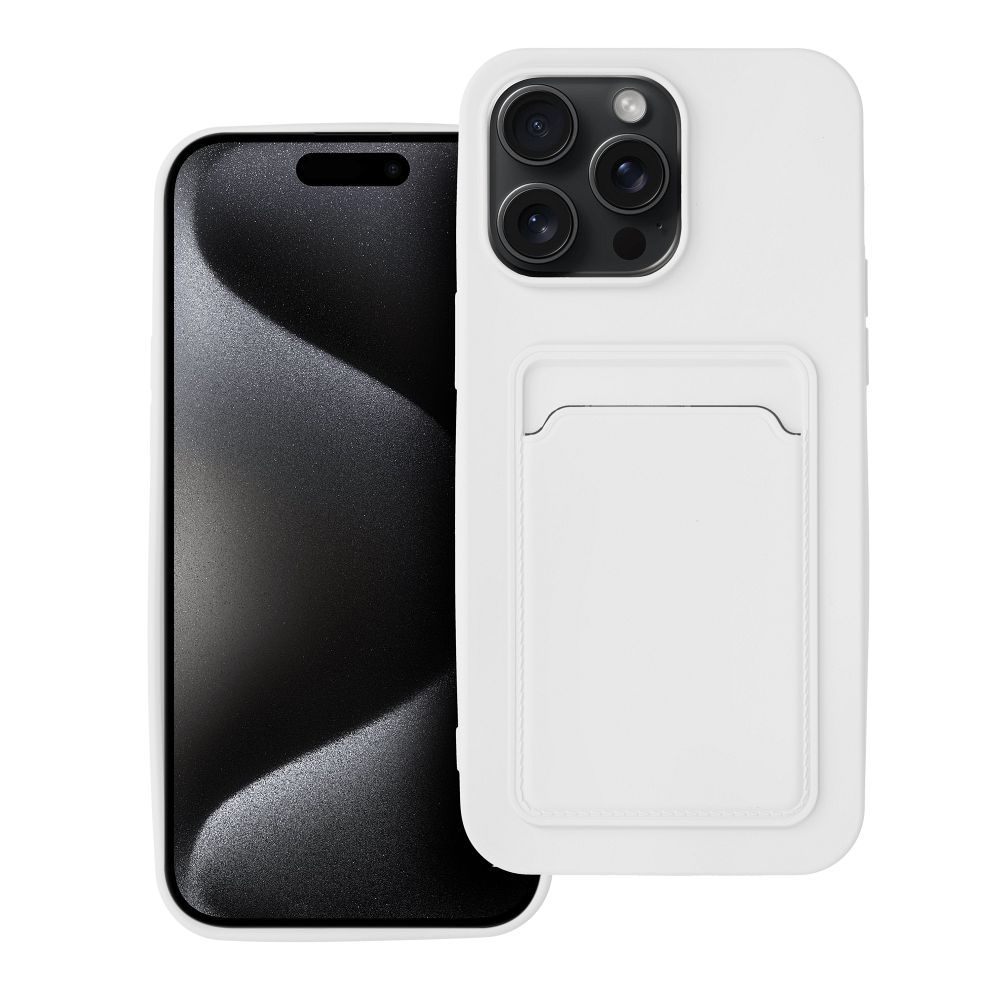 Suojakuori iPhone 15 PRO MAX:lle Card Case valkoinen