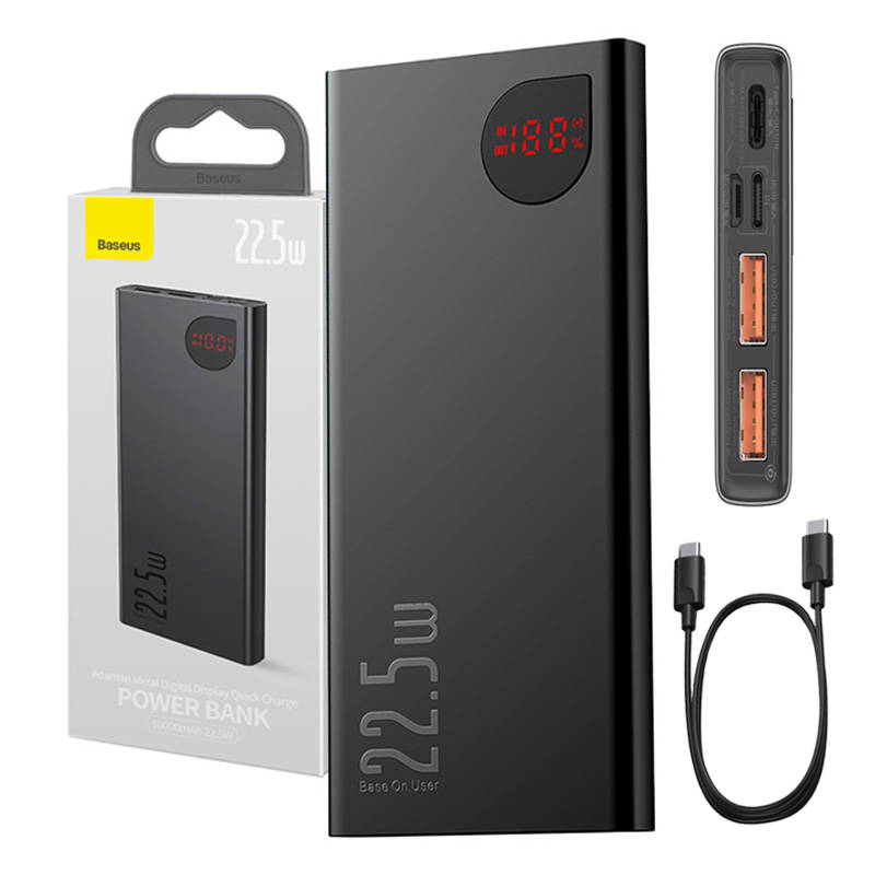 Baseus Adaman varavirtalähde 10000mAh 22.5W (musta)