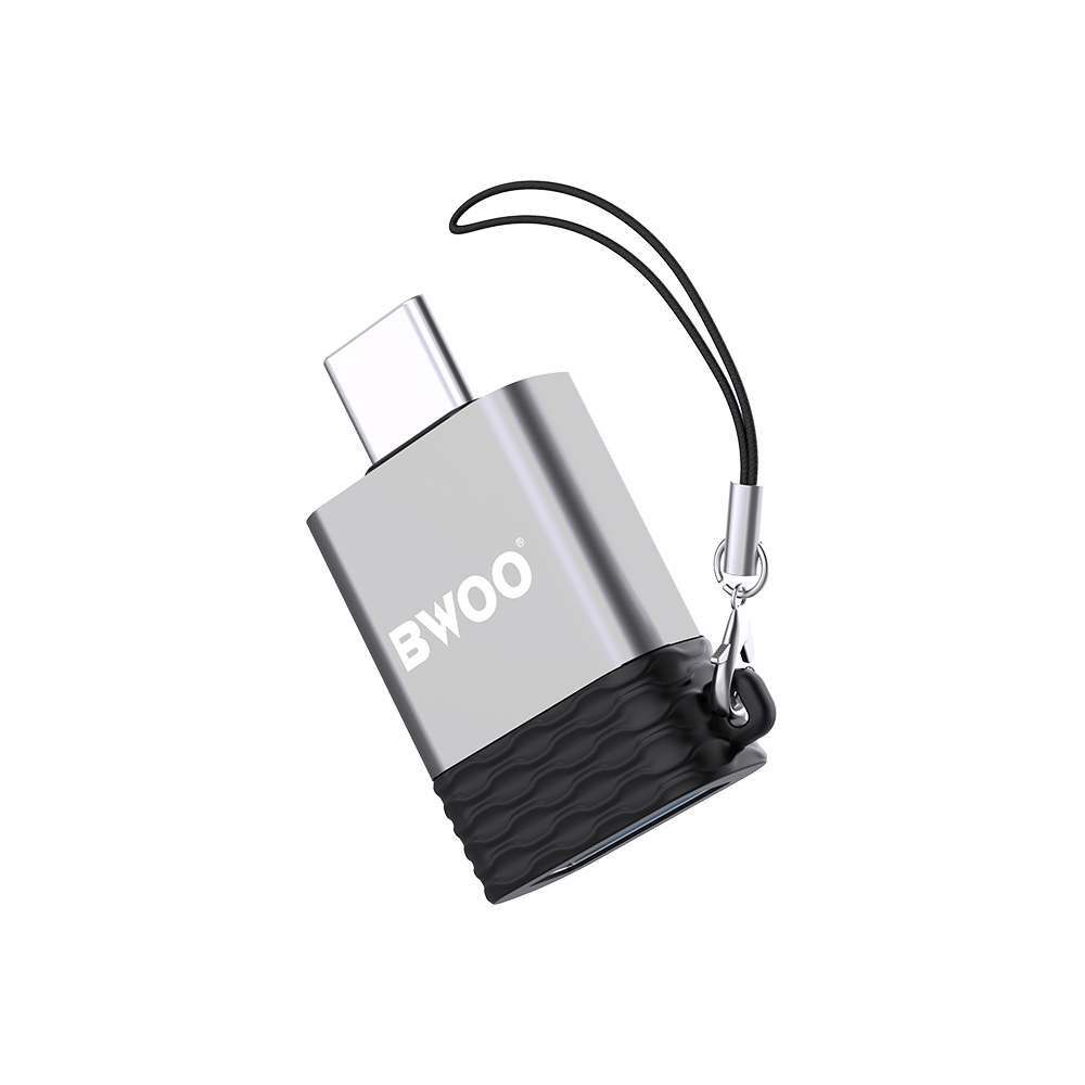 BWOO adapteri USB - USB-C harmaa OTG BZ-35