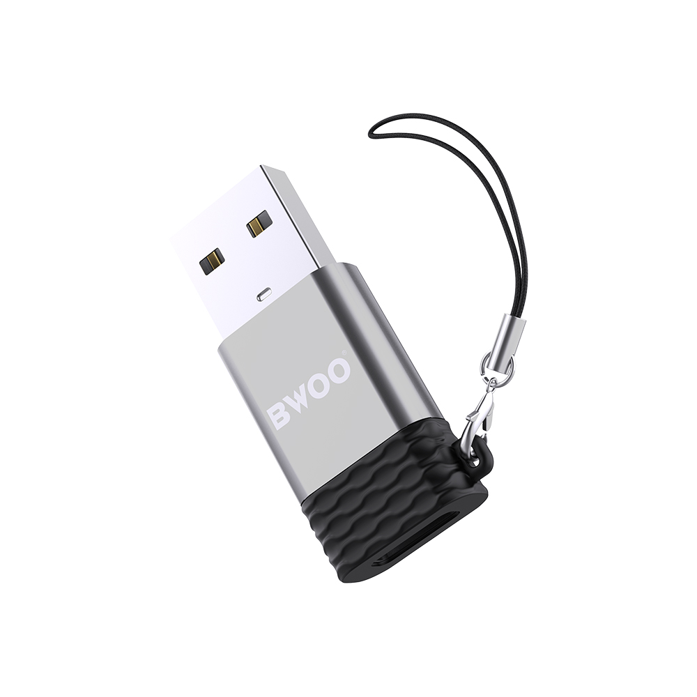 BWOO adapteri USB-C - USB harmaa OTG BZ-38