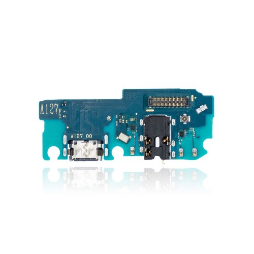 Charging Port Compatible With Samsung A127 A12s with Flex / Plata OEM