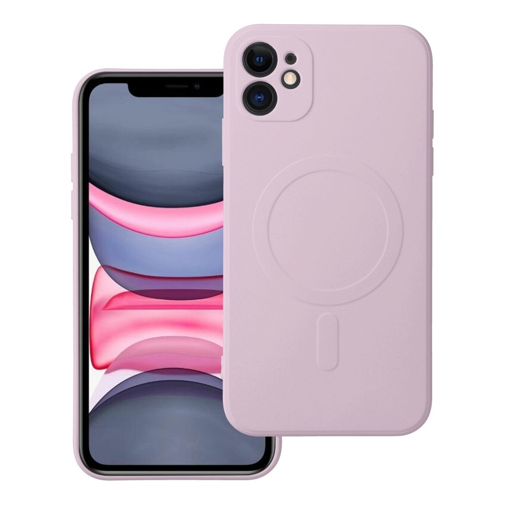 Silikoninen Suojakuori iPhone 11:lle Mag Cover MagSafe-yhteensopiva vaaleanpunainen