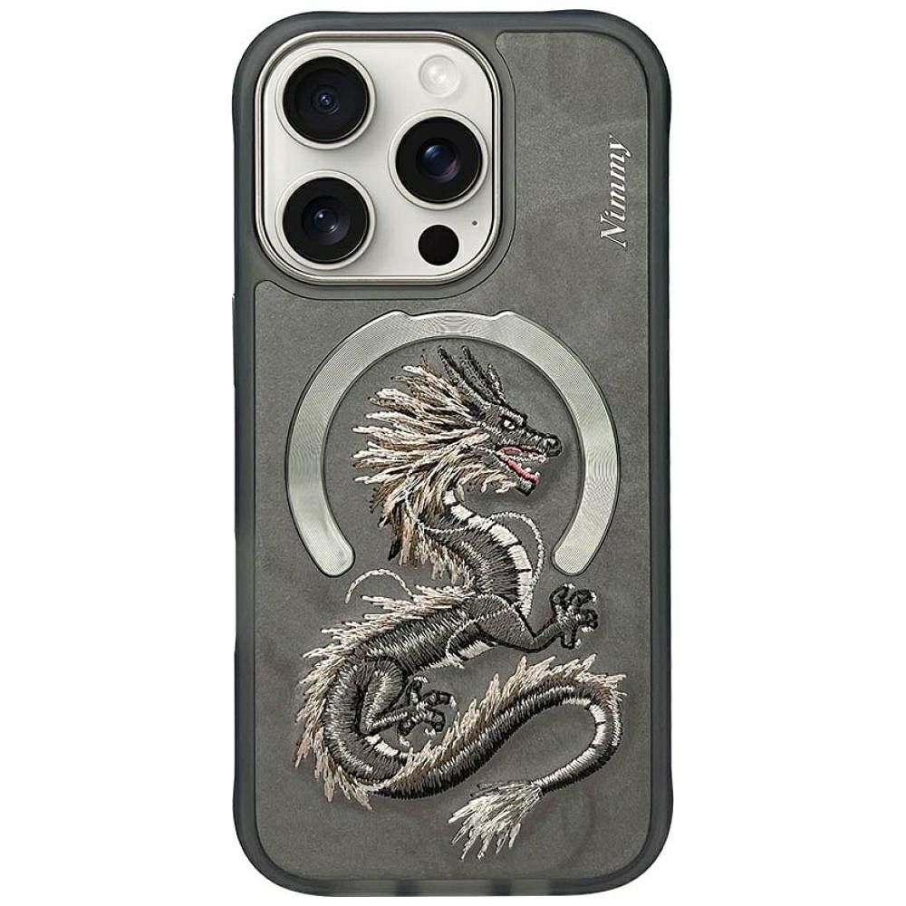 NIMMY Suojakuori DRAGON MagSafe-yhteensopiva iPhone 16 Pro Max:lle - harmaa