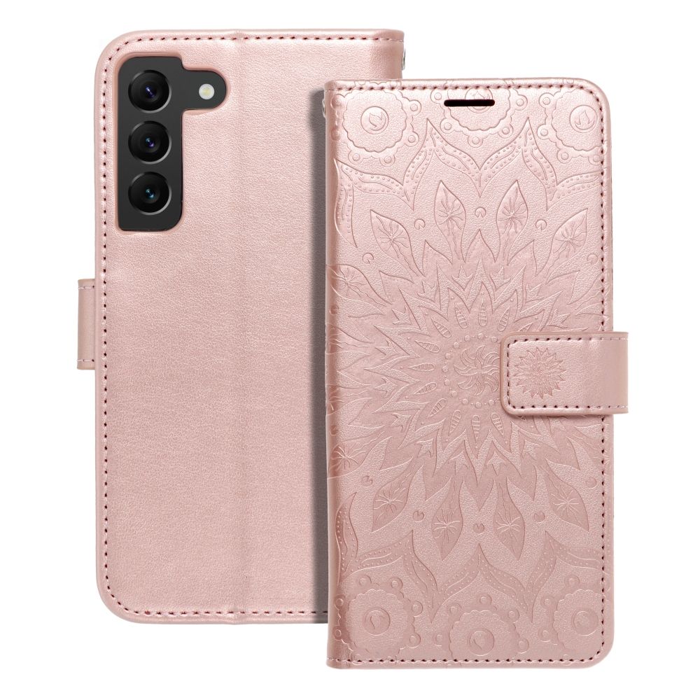 MEZZO Book-suojakuori Samsung S22:lle mandala Rose Gold