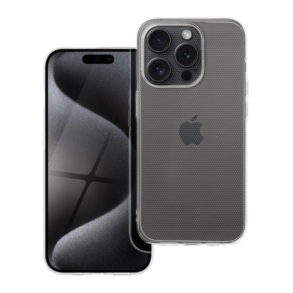 Läpinäkyvä 2 mm Suojakuori iPhone 15 PRO:lle (kameransuoja)