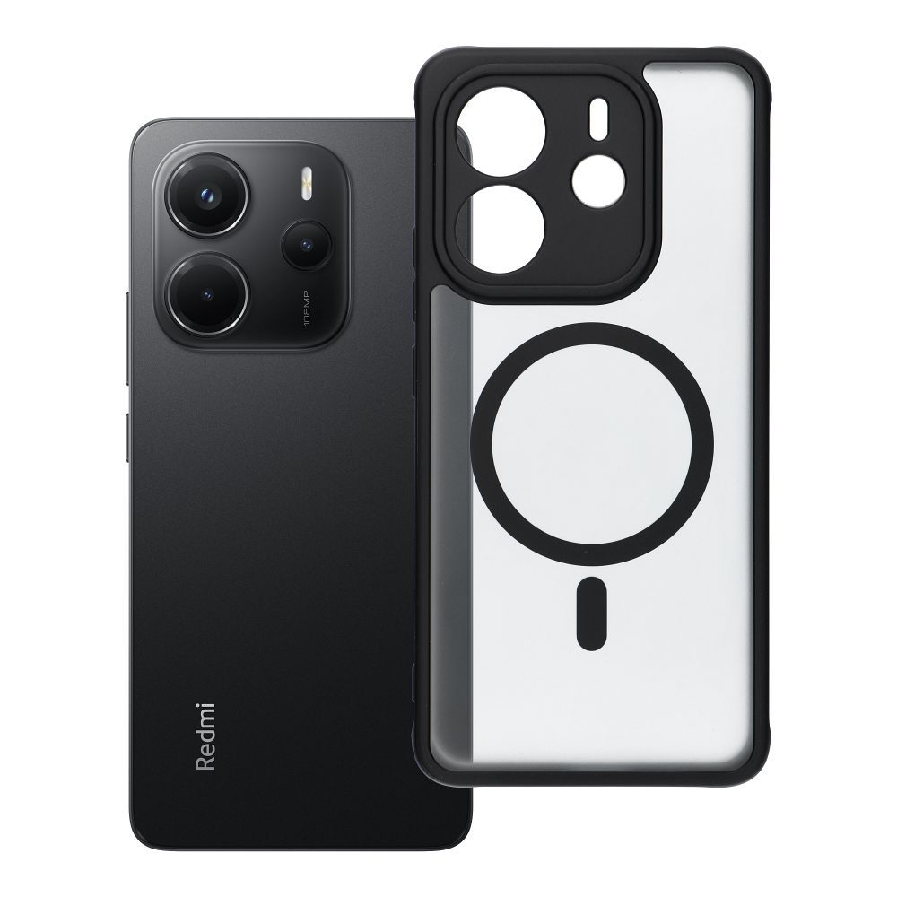 Suojakuori Xiaomi Redmi Note 14 4G:lle Full Matte Mag Cover yhteensopiva MagSafe musta