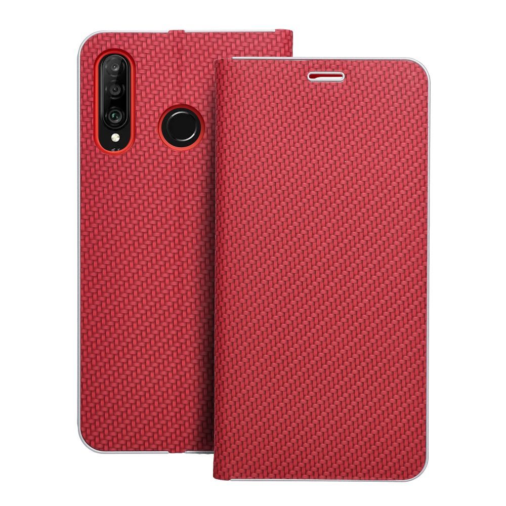 Flip case for Huawei P30 LITE Luna Book Carbon red