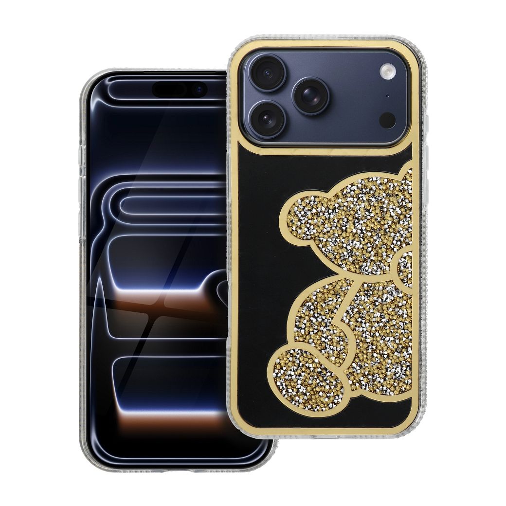 Suojakuori iPhone 17 PRO MAX:lle Teddy Bear kultainen
