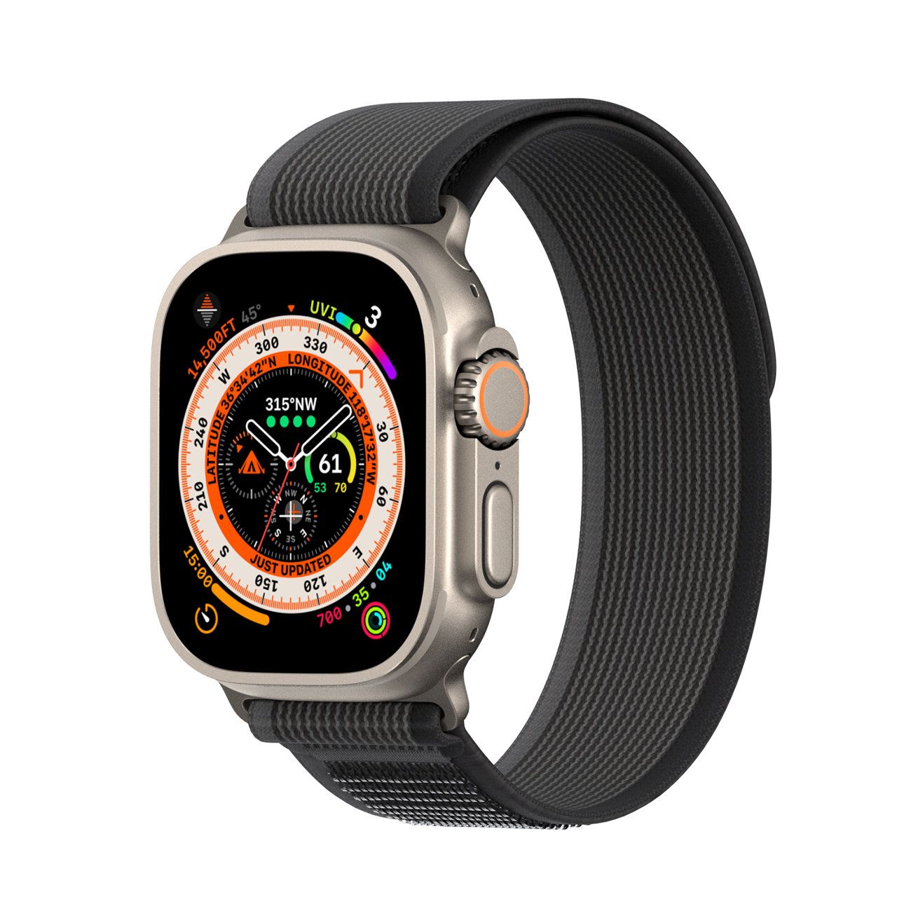 DUX DUCIS ranneke YJ nailon Apple Watch 42 / 44 / 45 / 49 mm musta harmaa