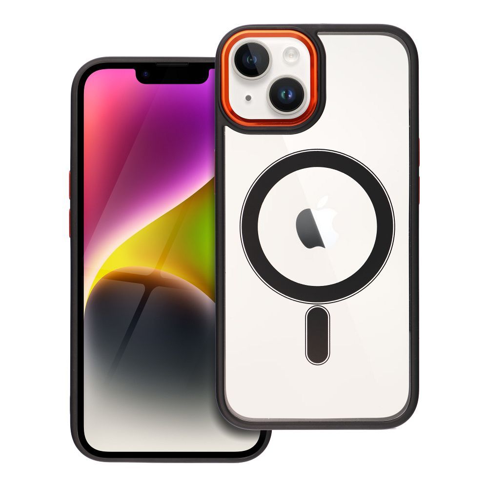 Suojakuori iPhone 14:lle Color Edge Mag Cover yhteensopiva MagSafe musta-kulta
