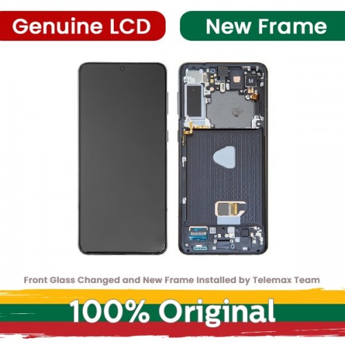 LCD-näyttö Samsung G996 S21 Plussalle kehyksellä / Phantom Black / (Renewed: Telemax)