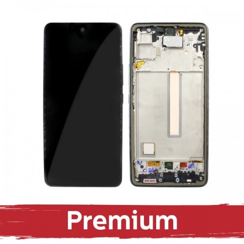 LCD-näyttö Samsung A536 A53 5G:lle kehyksellä / musta / OEM
