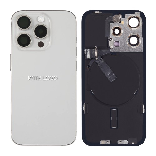 Takakuori yhteensopiva iPhone 15 Pro Max / White Titanium / (kaikki osat sisältyvät) / OEM