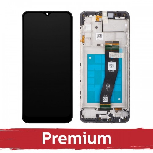LCD-näyttö Samsung A025G A02s:lle musta kehyksellä OEM