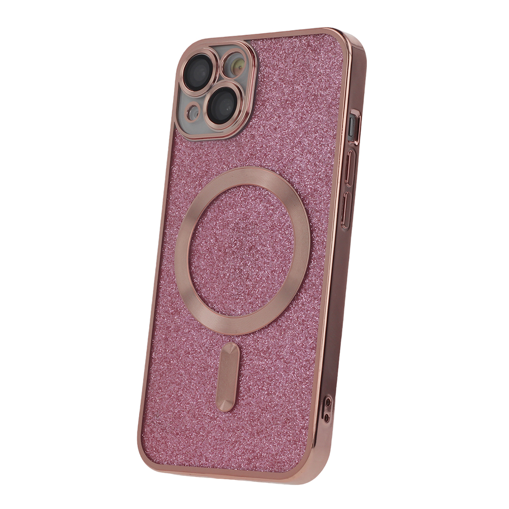 Kiiltävä kromattu Mag-kuori iPhone 13 6,1" pinkki