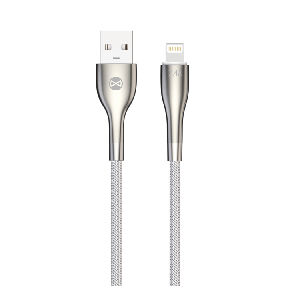 Forever Sleek kaapeli USB - Lightning 1,0 m 2.4A valkoinen
