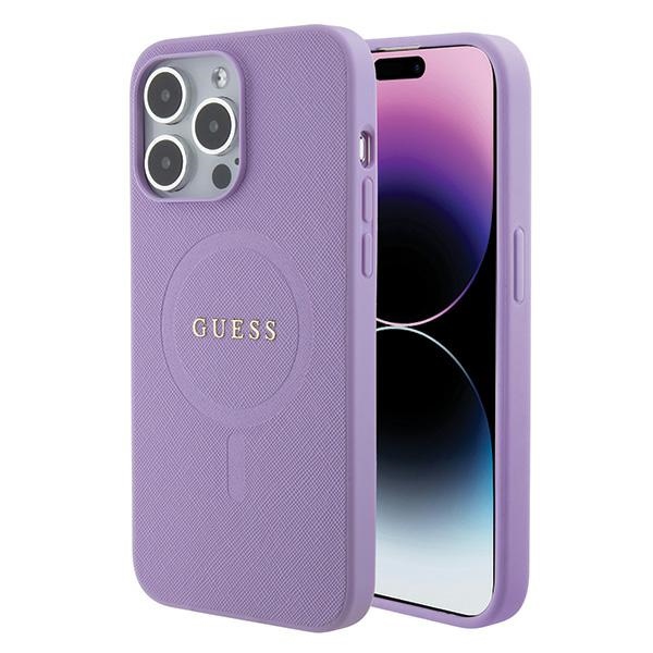 Guess suojakuori iPhone 15 Pro Max 6,7 GUHMP15XPSAHMCU violetti kovakuori Saffiano MagSafe
