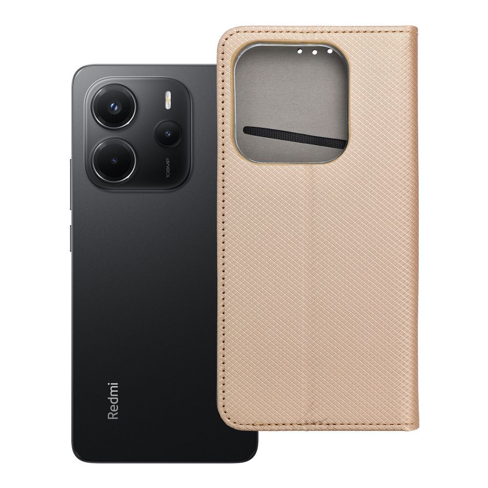 SMART CASE kirjamallinen kotelo puhelimelle XIAOMI Redmi Note 14 5G kultainen
