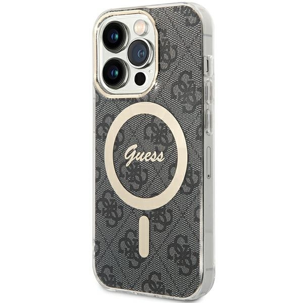 Guess Suojakuori iPhone 15 Pro 6,1 GUHMP15LH4STK musta HC MAGSAFE IML 4G B