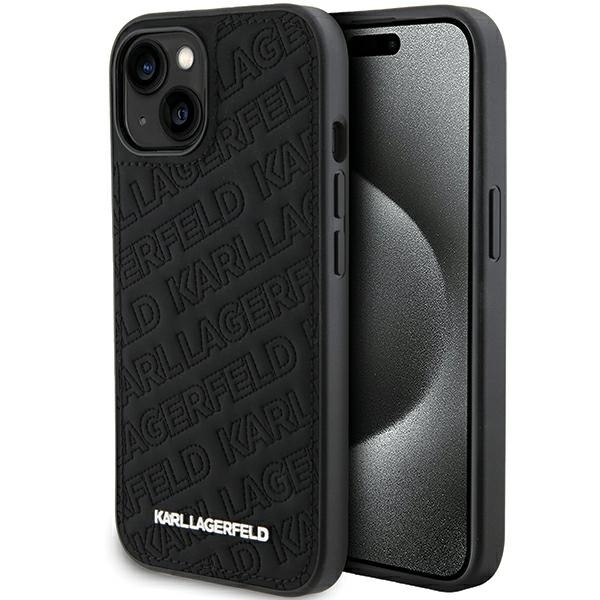 Karl Lagerfeld Suojakuori iPhone 15 6,1 KLHCP15SPQKPMK musta HC QUILTED K PATTERN
