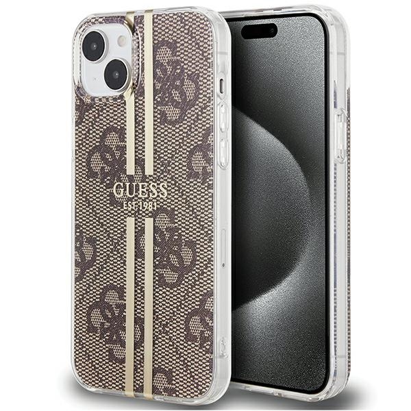 Guess suojakuori iPhone 15 Plus 6,7 GUHCP15MH4PSEGW ruskea HC IML 4G GOLD STRIPE