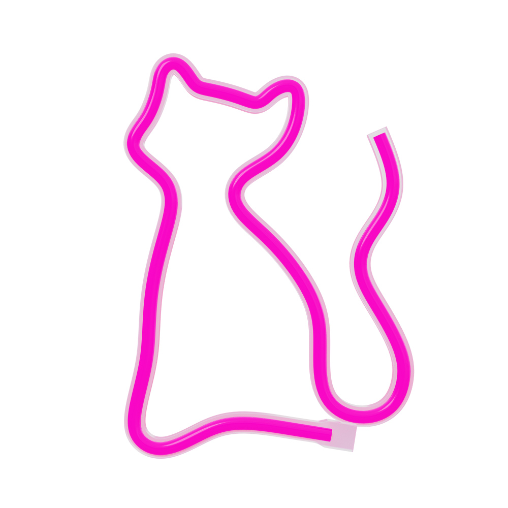 Neon LED-valo CAT vaaleanpunainen Bat + USB FLNE04 Forever Light