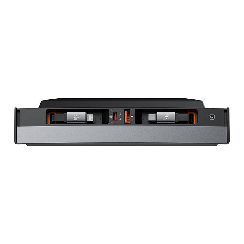 Keskitin Baseus T-Space USB-C - lightning -kaapeleilla Tesla-autoihin (musta)