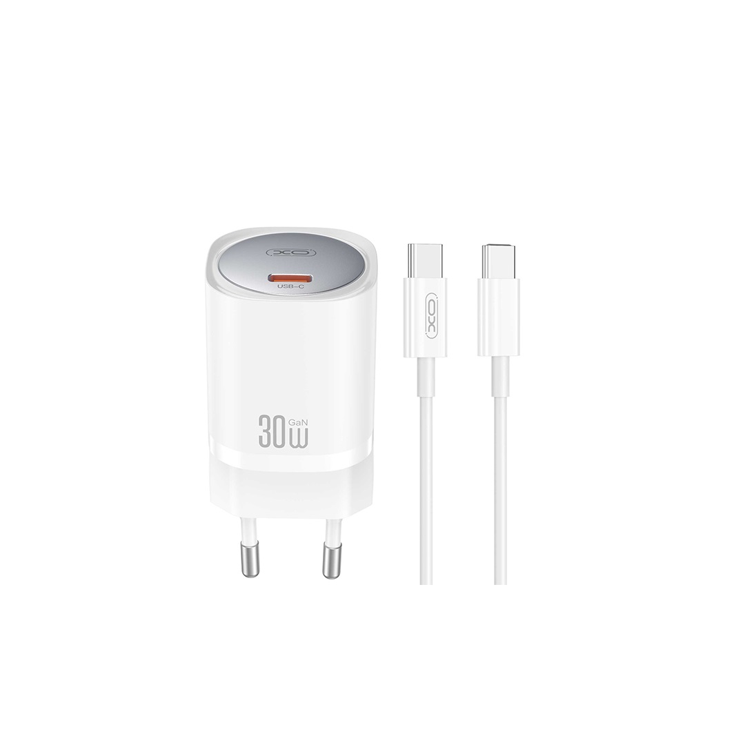 XO seinälaturi CE20 PD 30W 1x USB-C valkoinen