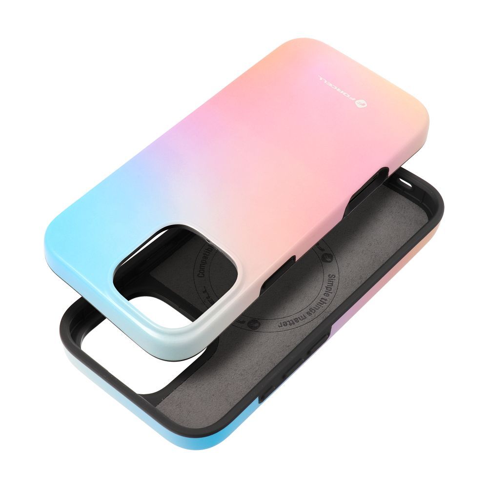 Suojakuori iPhone 16 PRO MAX:lle Forcell F-Protect Mirage MagSafe-yhteensopiva Military Drop-Test vaaleanpunainen sininen