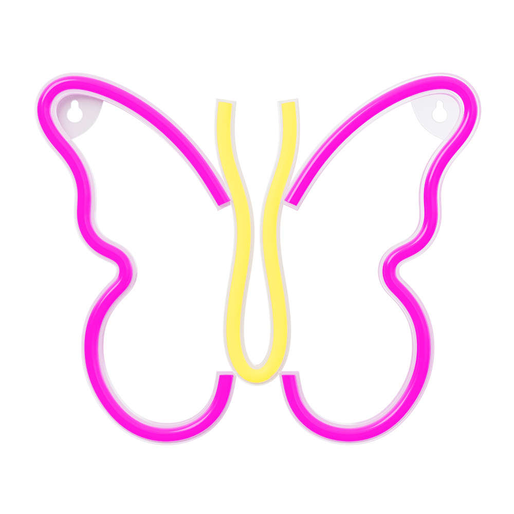 Neon LED valo BUTTERFLY vaaleanpunainen NNE03 Neolia