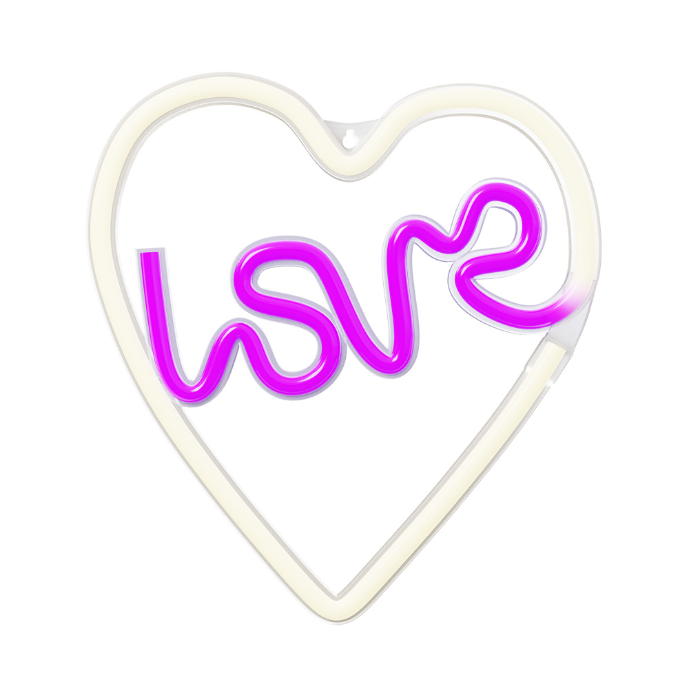 Neon LED Light LOVE HEART purple white NNE02 Neolia