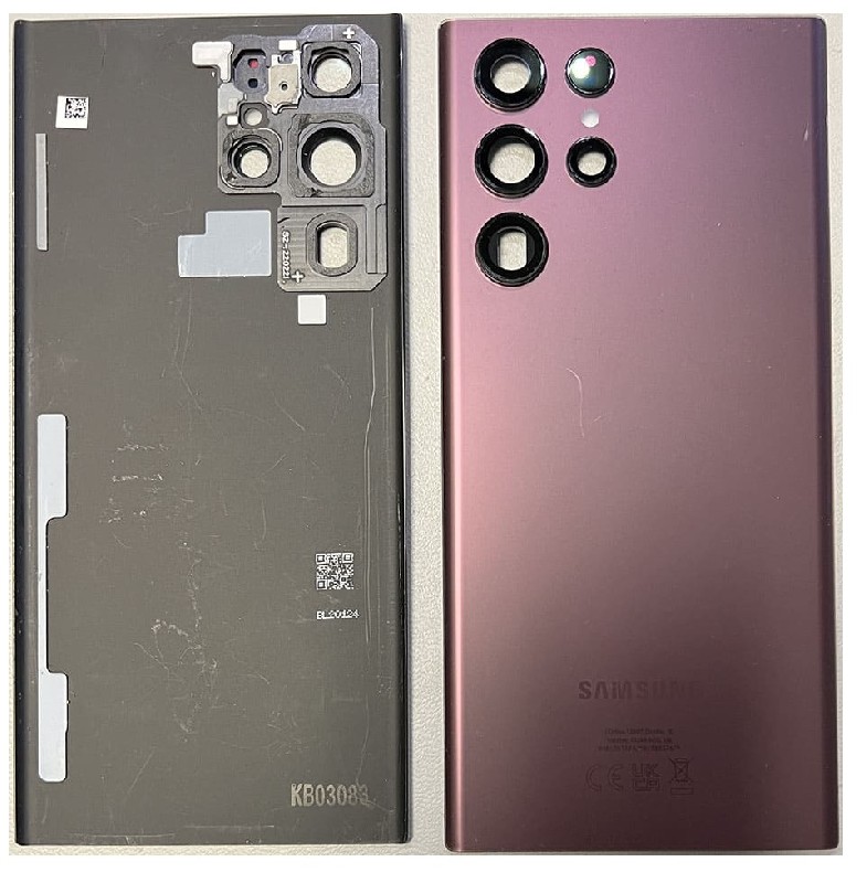 Takakuori Samsung S908 S22 Ultralle Burgundy alkuperäinen (käytetty Grade A)