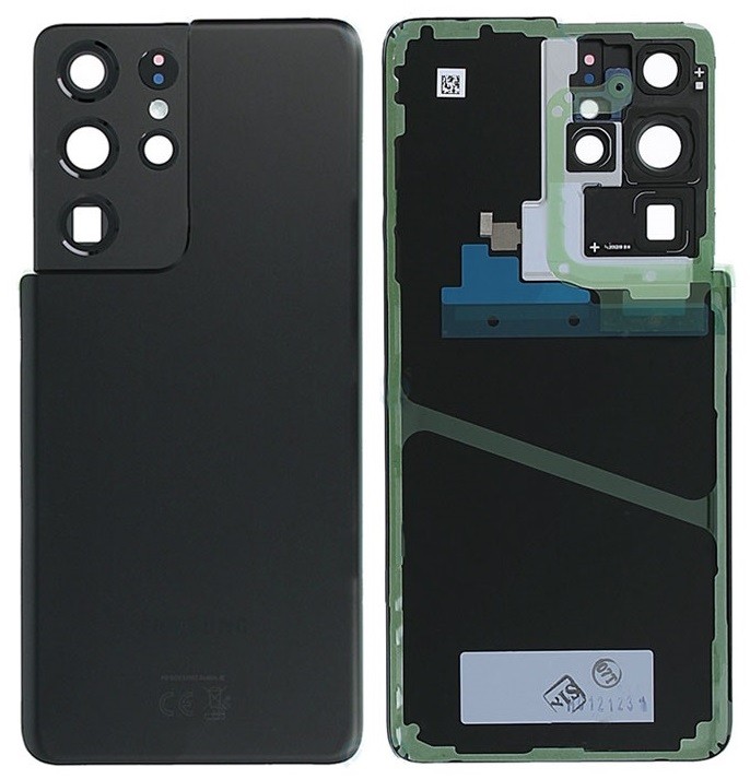 Takakuori Samsung G998 S21 Ultra 5G:lle Phantom Black alkuperäinen (käytetty Grade B)