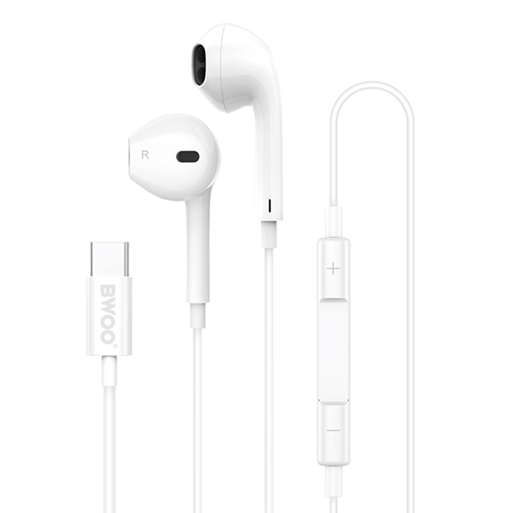 BWOO langalliset kuulokkeet HF175 USB-C digitaalinen liitäntä valkoinen