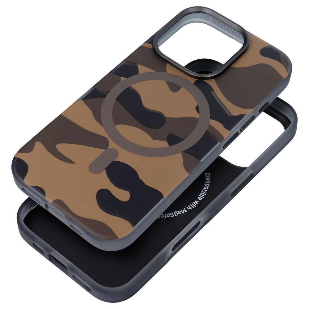 Suojakuori iPhone 16 PRO MAX:lle Forcell F-Protect Levels Dual Layer 4D MagSafe-yhteensopiva Military Drop-Test desert camo