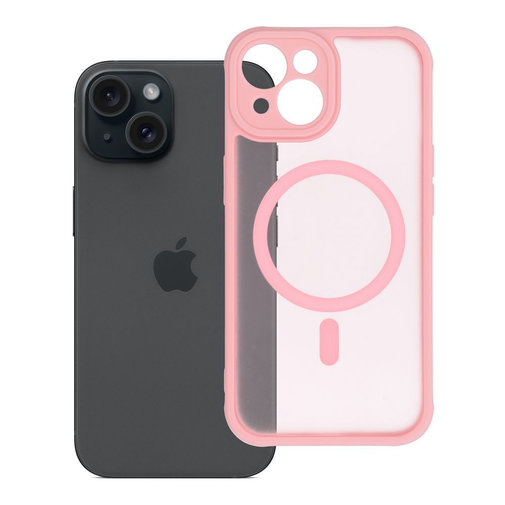 Erittäin matta MAG COVER puhelimen kuori MagSafella IPHONE 15 – vaaleanpinkki