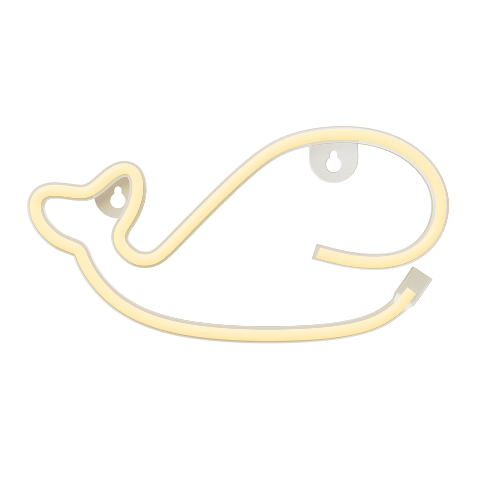Neon LED-valo WHALE lämmin valkoinen Bat + USB FLNE09 Forever Light